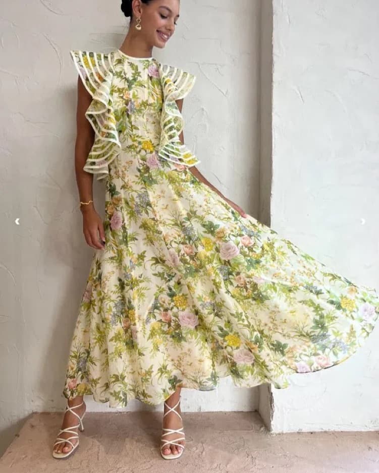 Alemais Eden Floral Midi Dress Size M - Image 2
