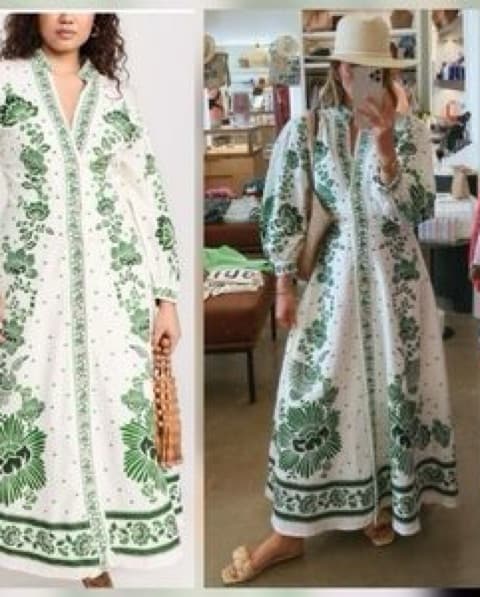 Farm Rio Soul Maxi White And Green Dress - Image 4