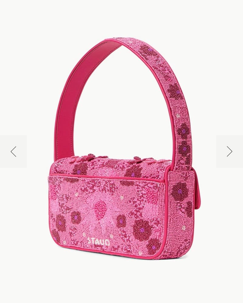 Pink Staud Tommy Beaded Bag - Image 2