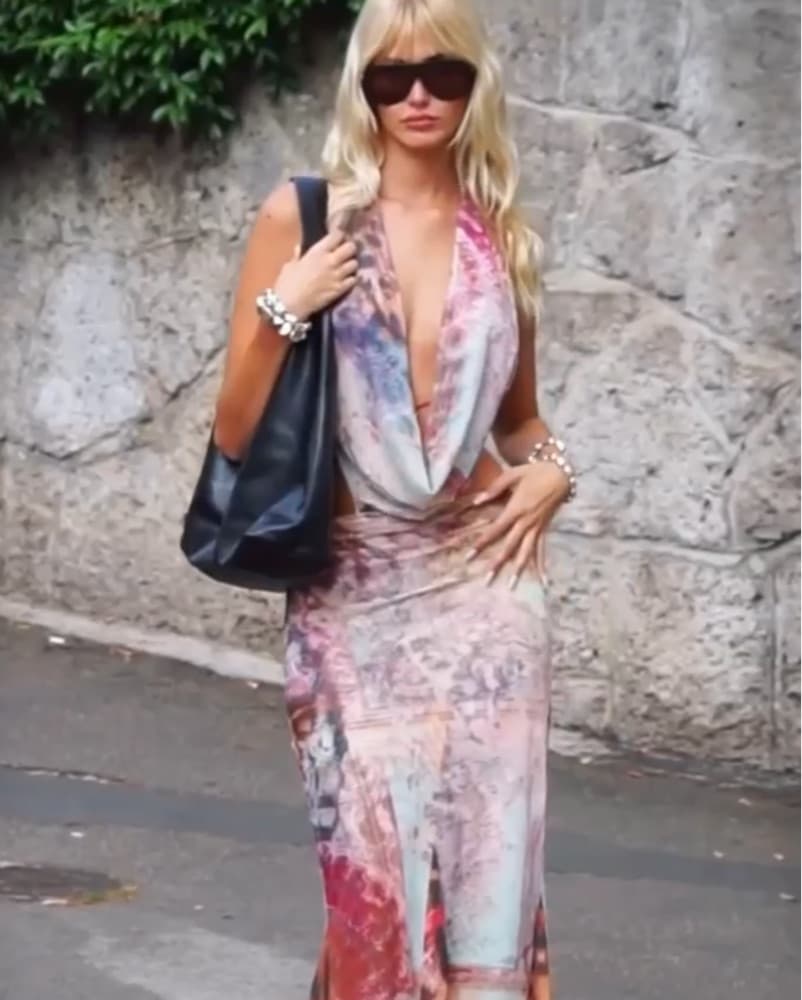 Cowl Neck Seashell Leopard Maxi Dress - Image 5