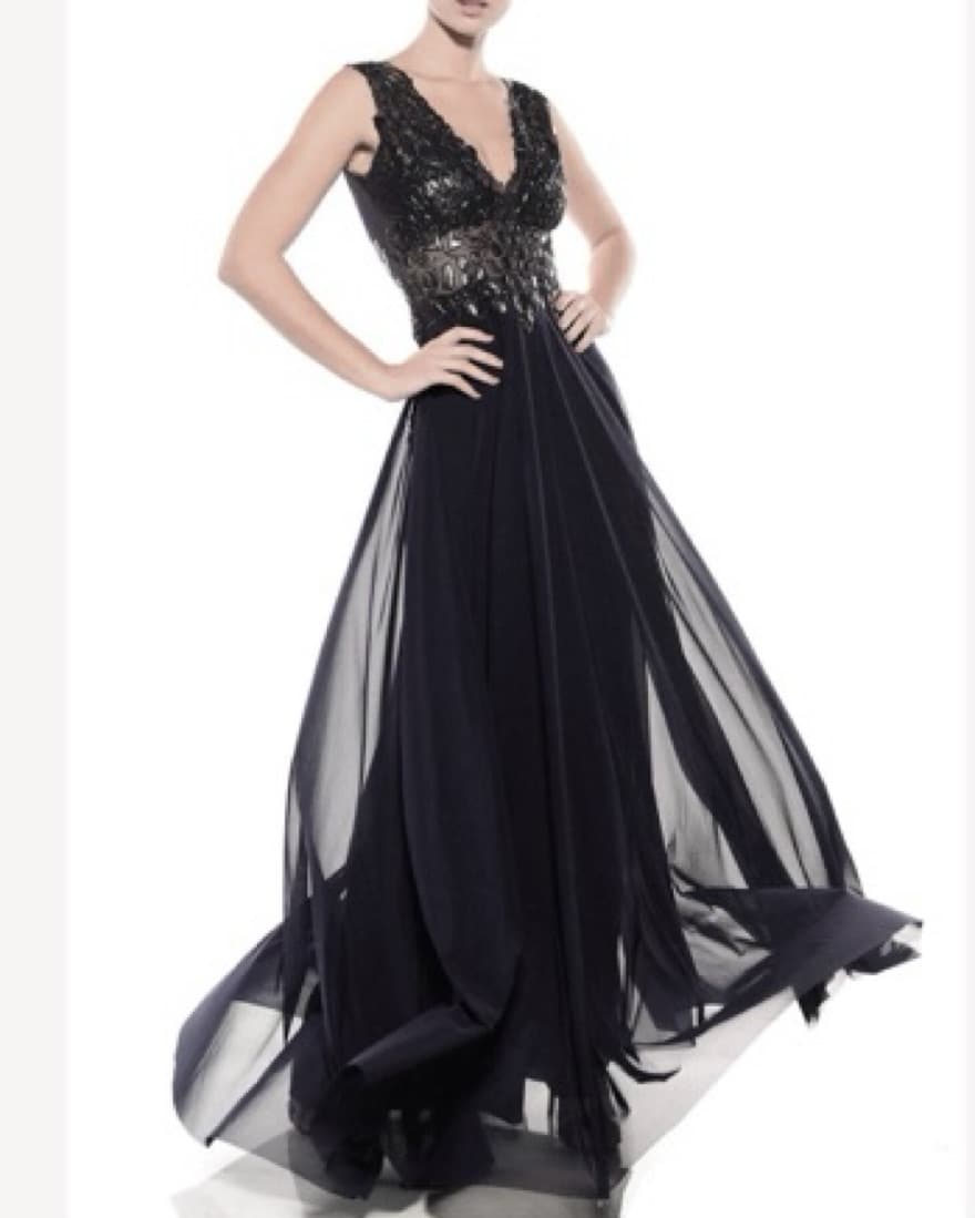 Ema Savahl Floor Length Double V-Neck Go - Image 3