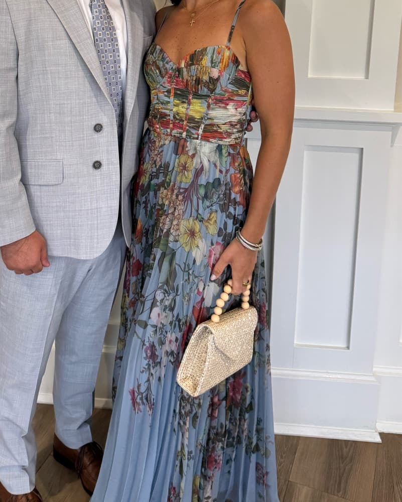 Aqua Floral Blue Dress - Image 2