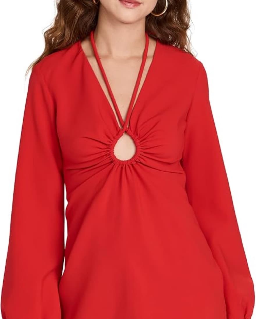 Red Long Sleeve A.L.C Leslie Dress - Image 1