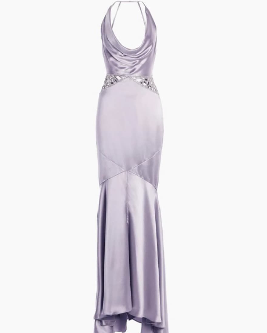 Stunning Metallic Backless Gown - Image 2