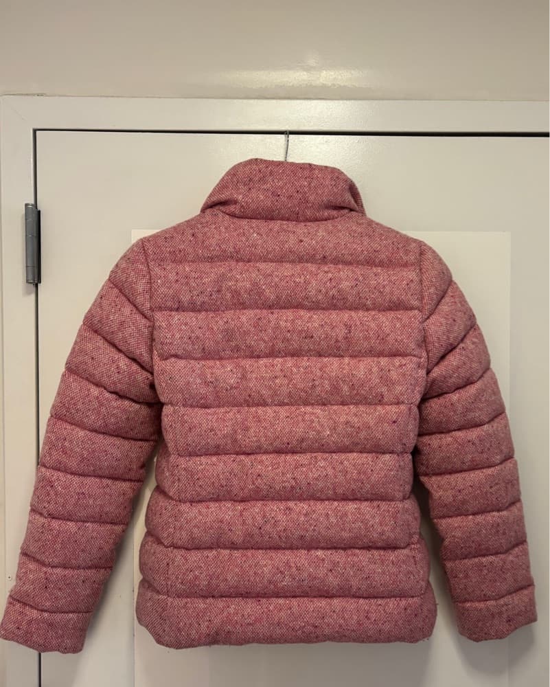 Pink Moncler Quilted Tweed Down Jacket - Image 3