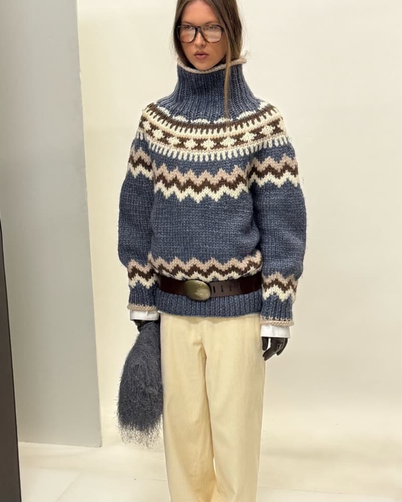 Helsa Fairisle Wool Sweater - Image 3