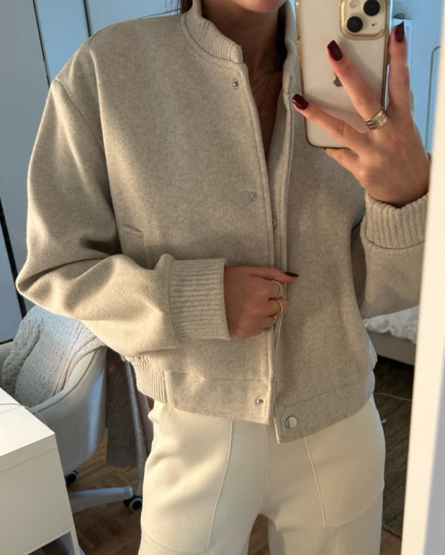 Nude Bomber Jacket - Image 1