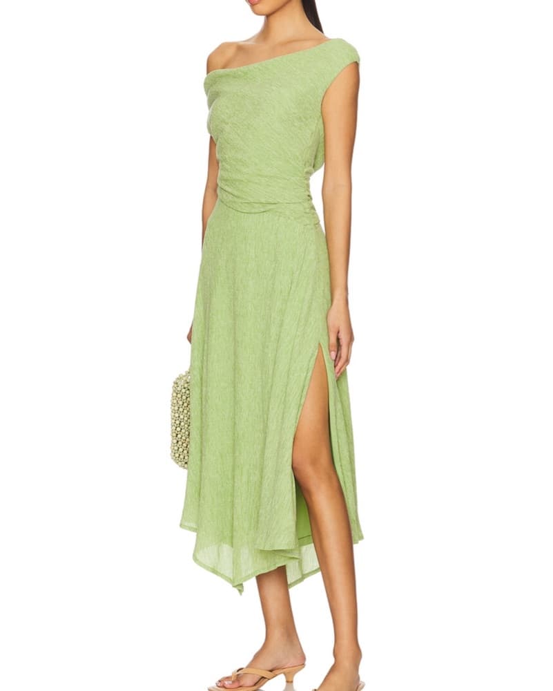 Lovely Lime Wrap Midi Dress - Image 1