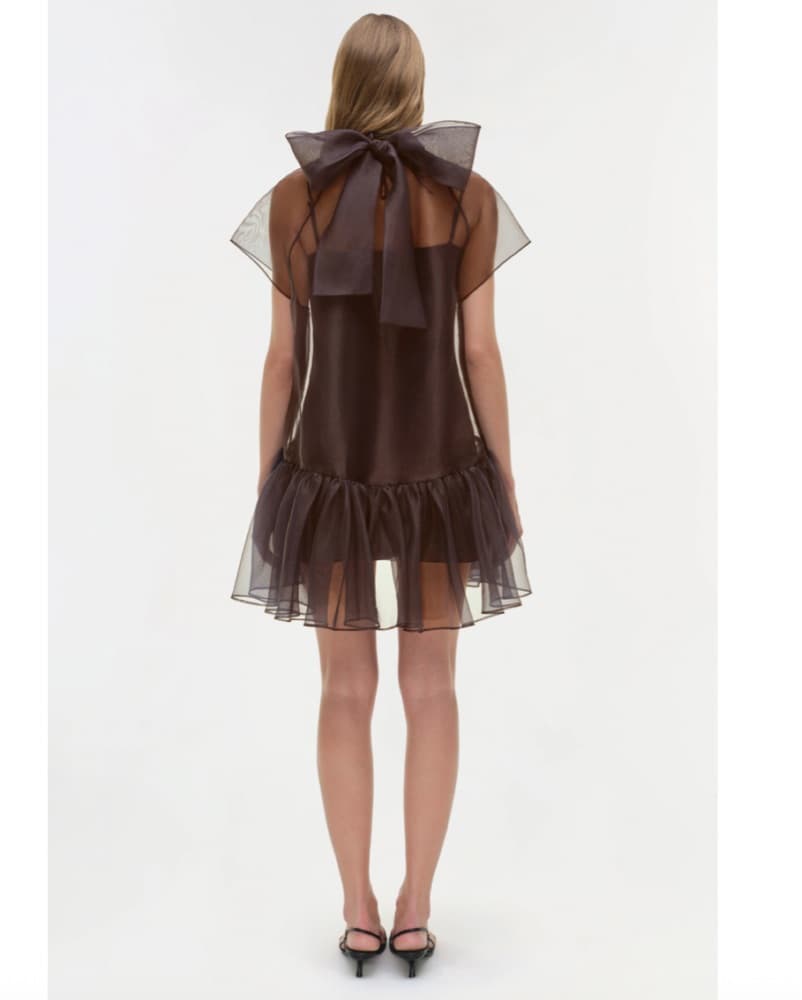 Simkhai Beaux Organza Dress Chocolate - Image 4