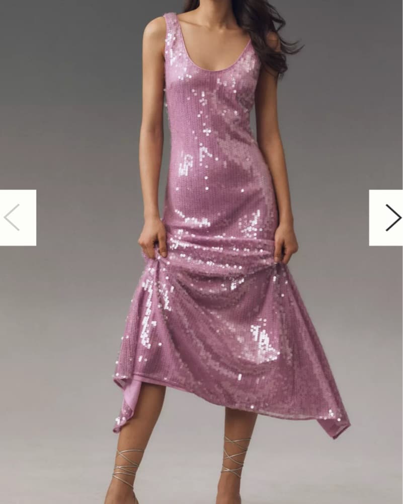Anthro Pink Sequin Dress - Image 1