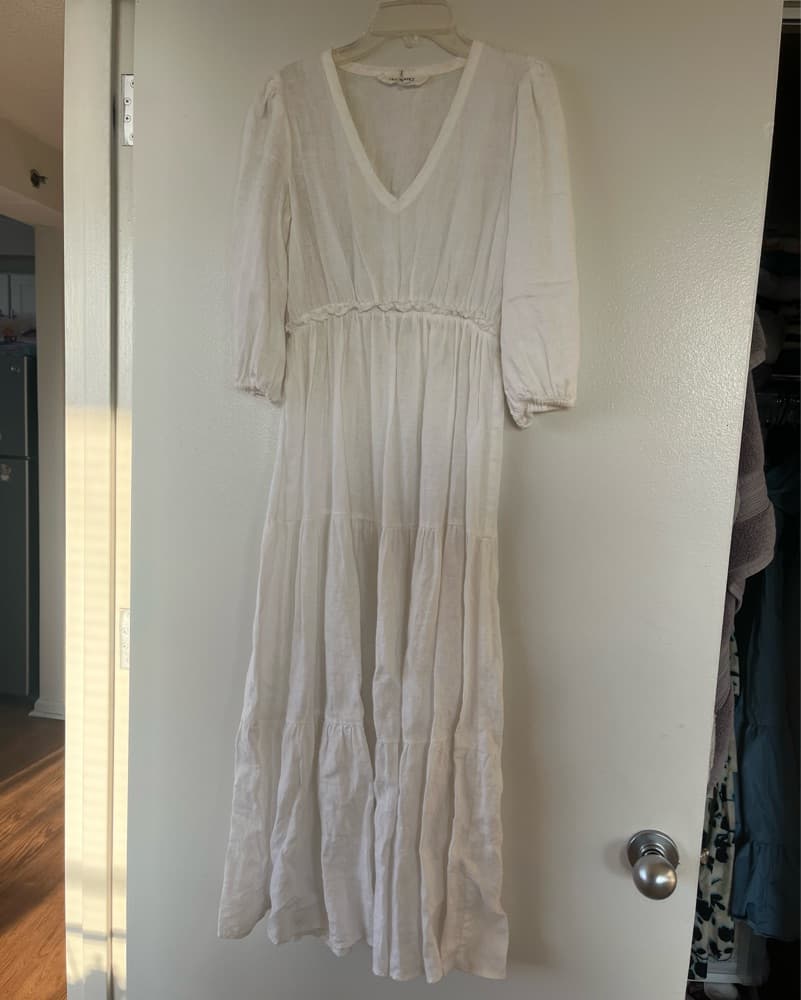 Trina Turk White Linen Maxi Dress - Image 2