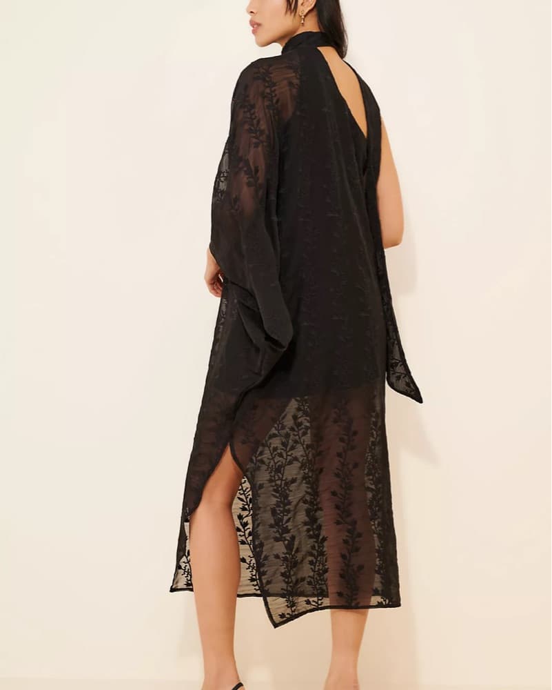 Especia Sheer One Shoulder Midi Dress - Image 2
