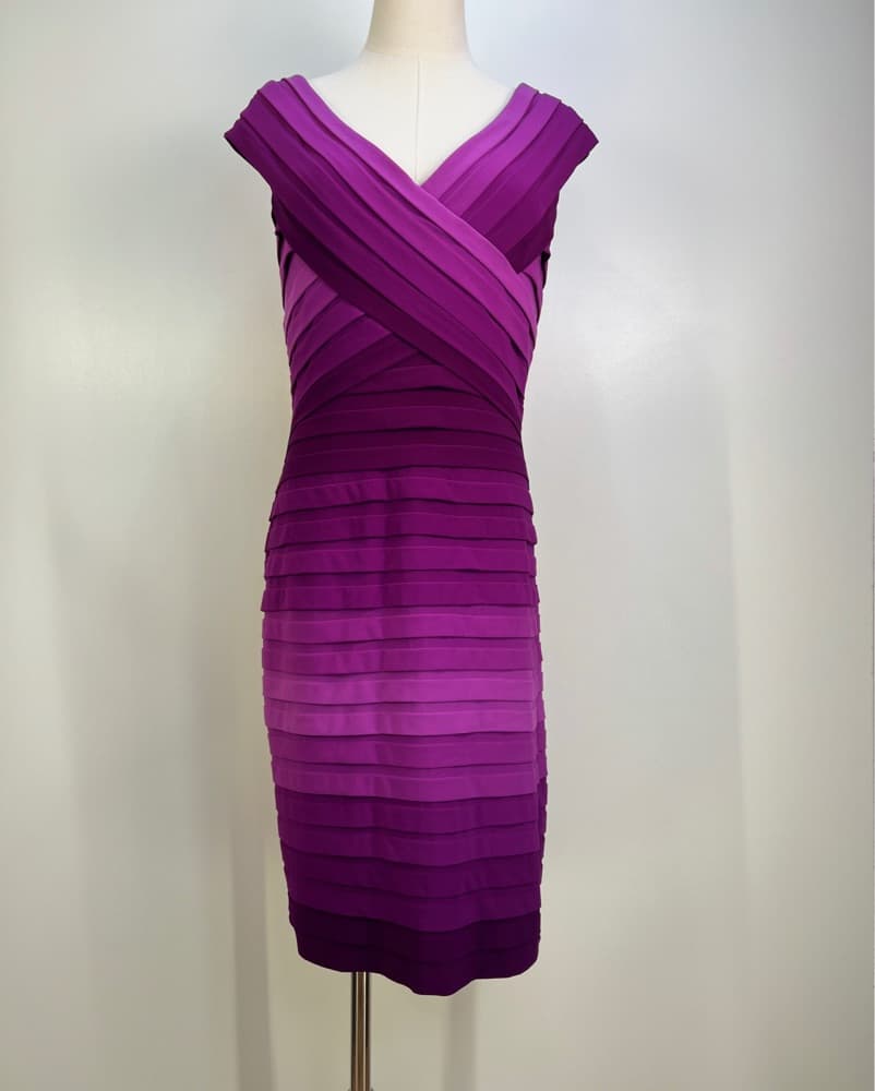 Tadashi Shoji Purple Ombre Mini Sheath - Image 1