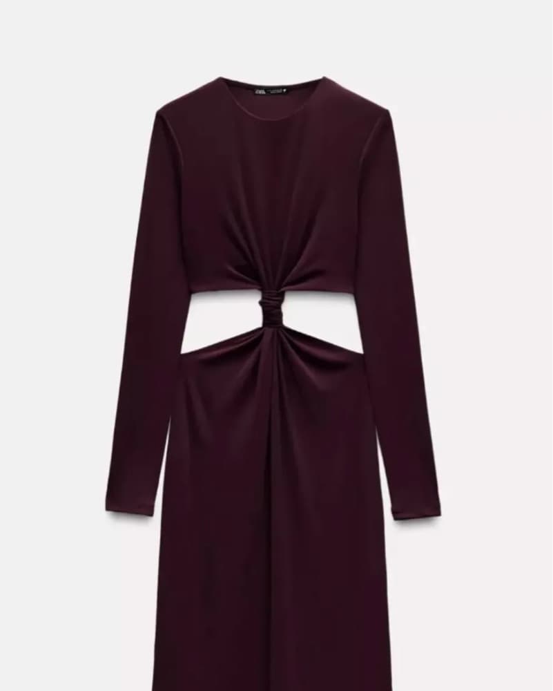 Zara Purple Knot Maxi Dress - Image 2
