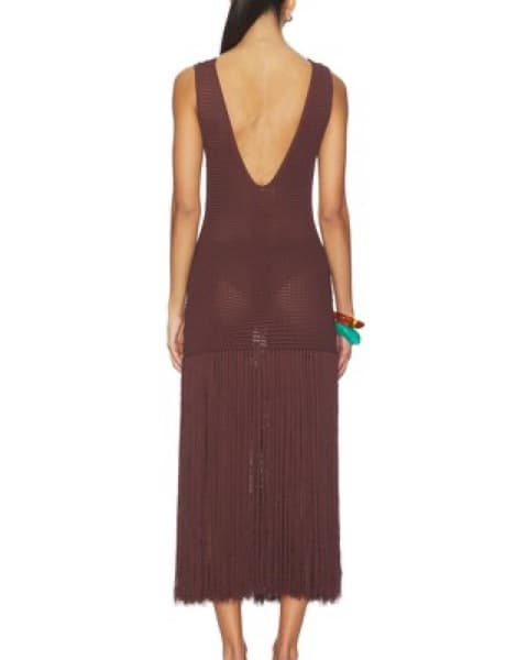 Devon Windsor Brown Fringe Dress - Image 3