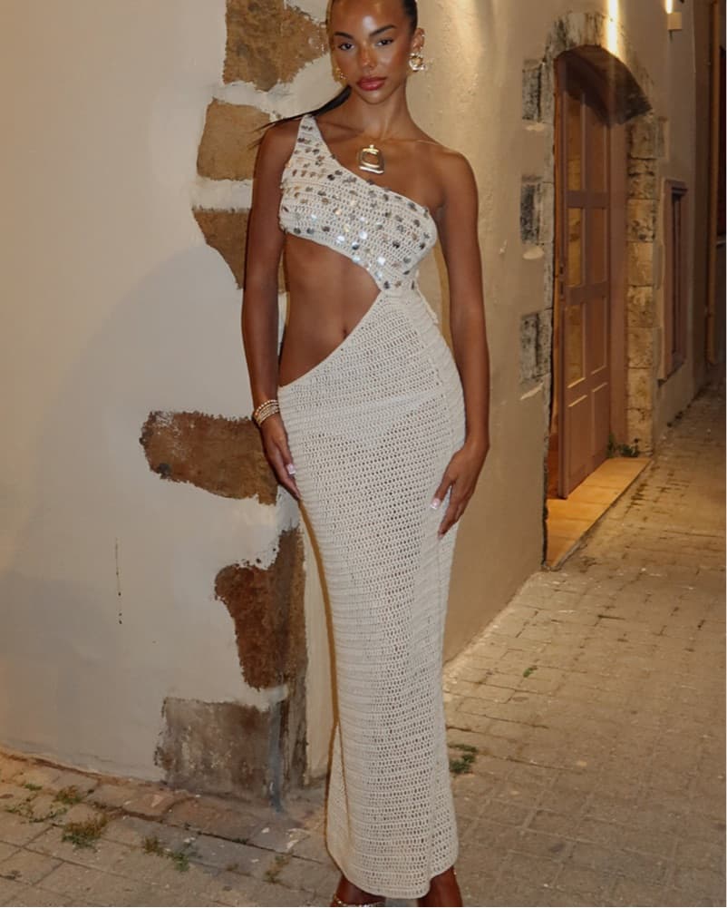 Crochet Sequin Dress - Image 3
