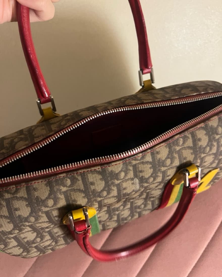 Vintage Dior Rasta Bowler Bag  - Image 3