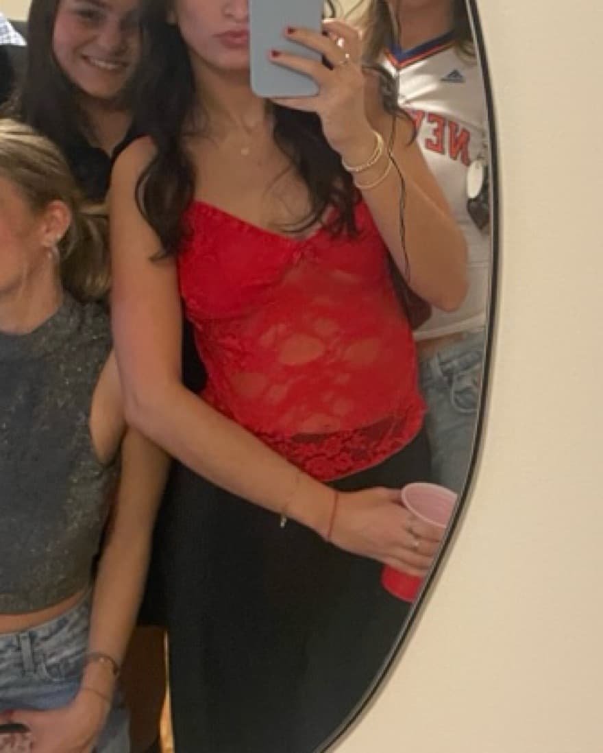 Red Lacy Top - Image 2