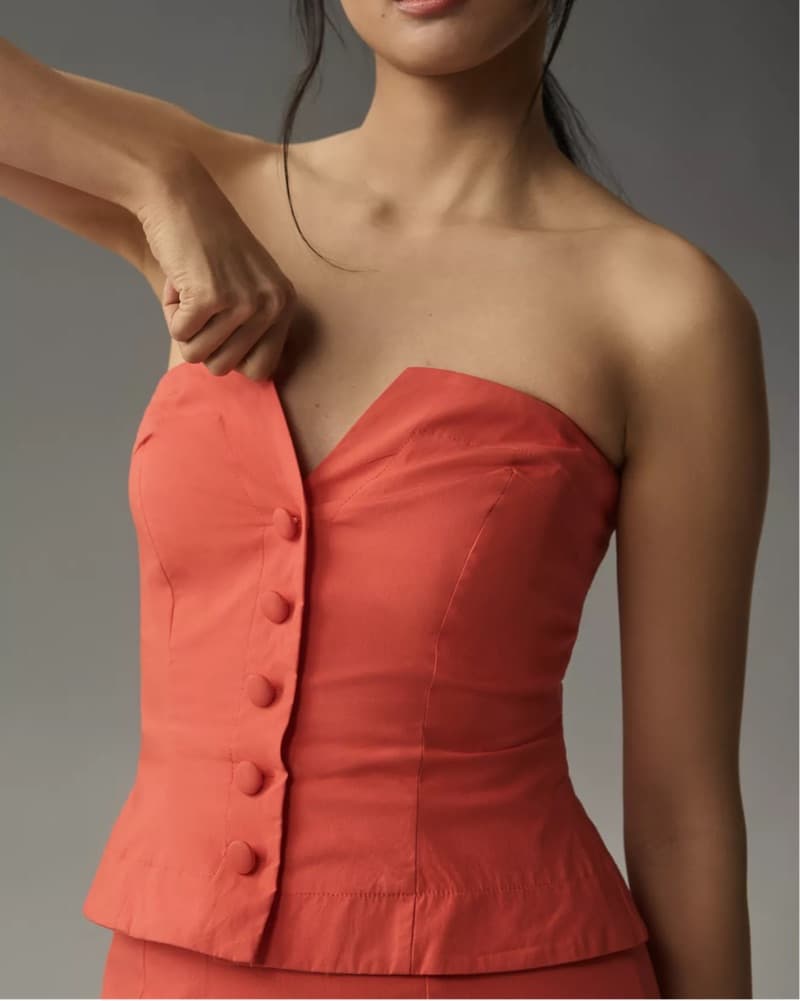 Maeve Red Strapless Dress - Image 2