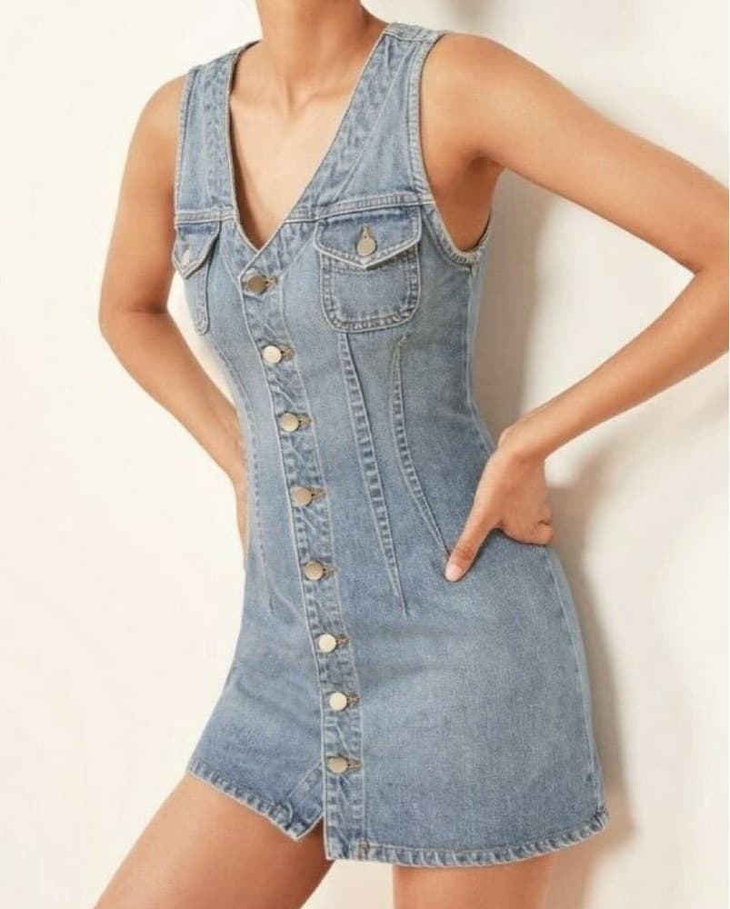 Reformation Denim Mini Dress - Image 1