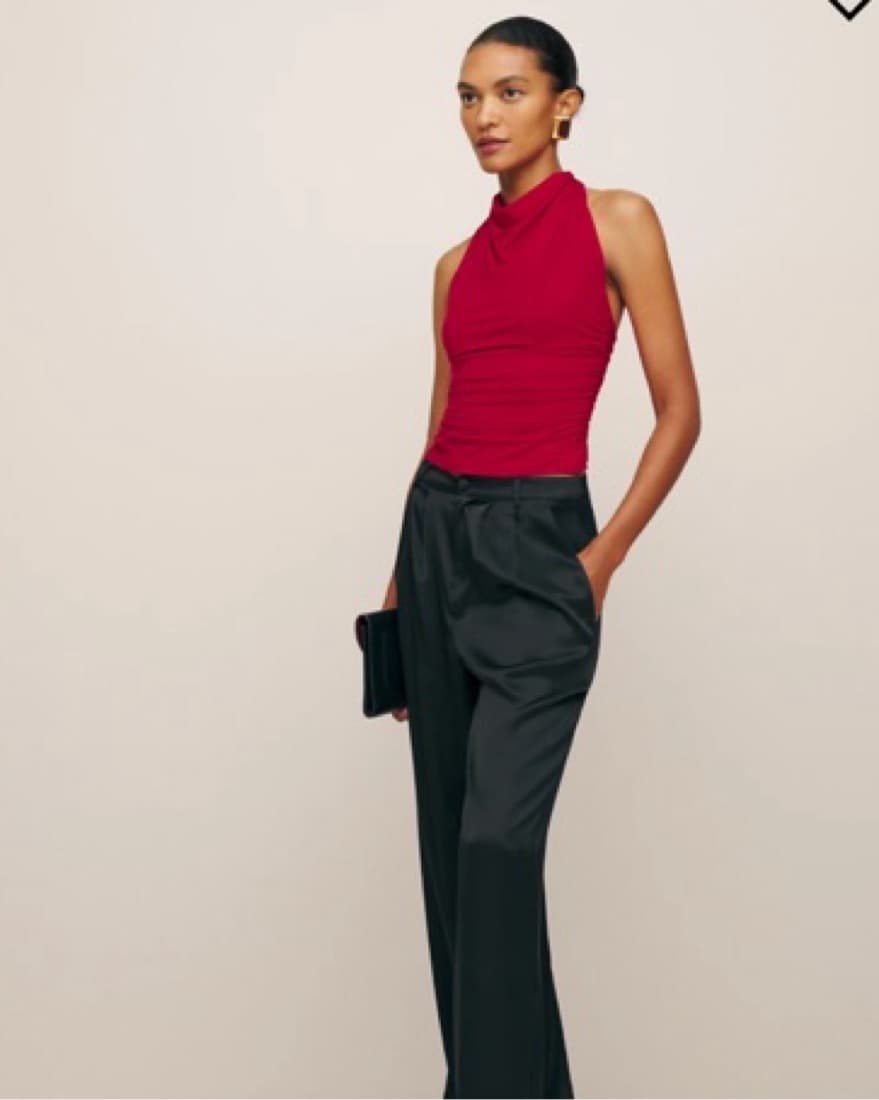 Reformation Red Enzo Knit Top - Image 2