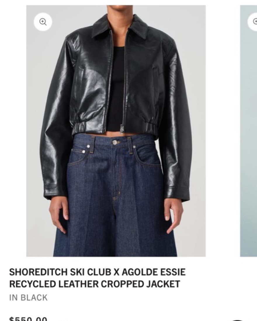 AGOLDE Real Leather Cropped Jacket - Image 5