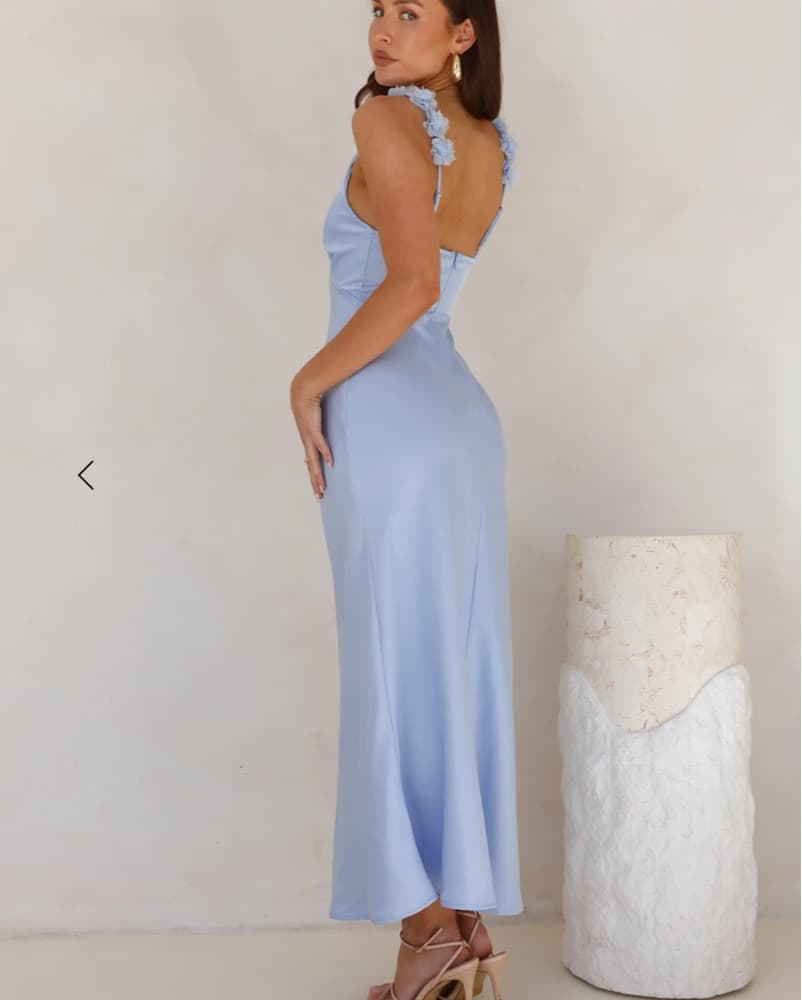 Light Blue Satin Dress - Image 3