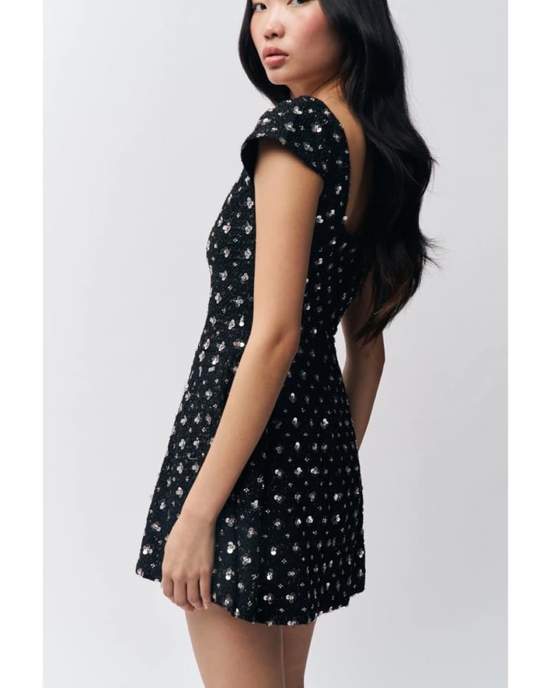 Guizio Black Sparkle Mini Dress - Image 3