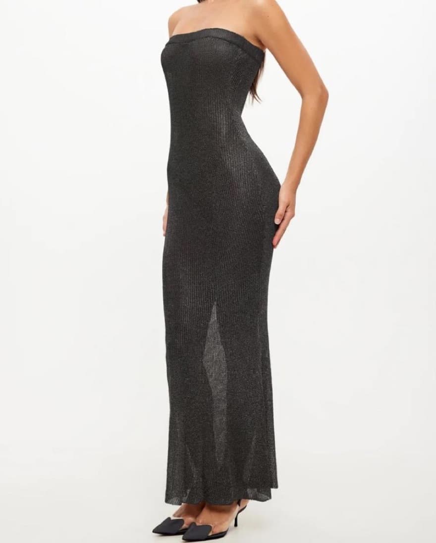 Lioness Black Sheer Maxi Dress - Image 1