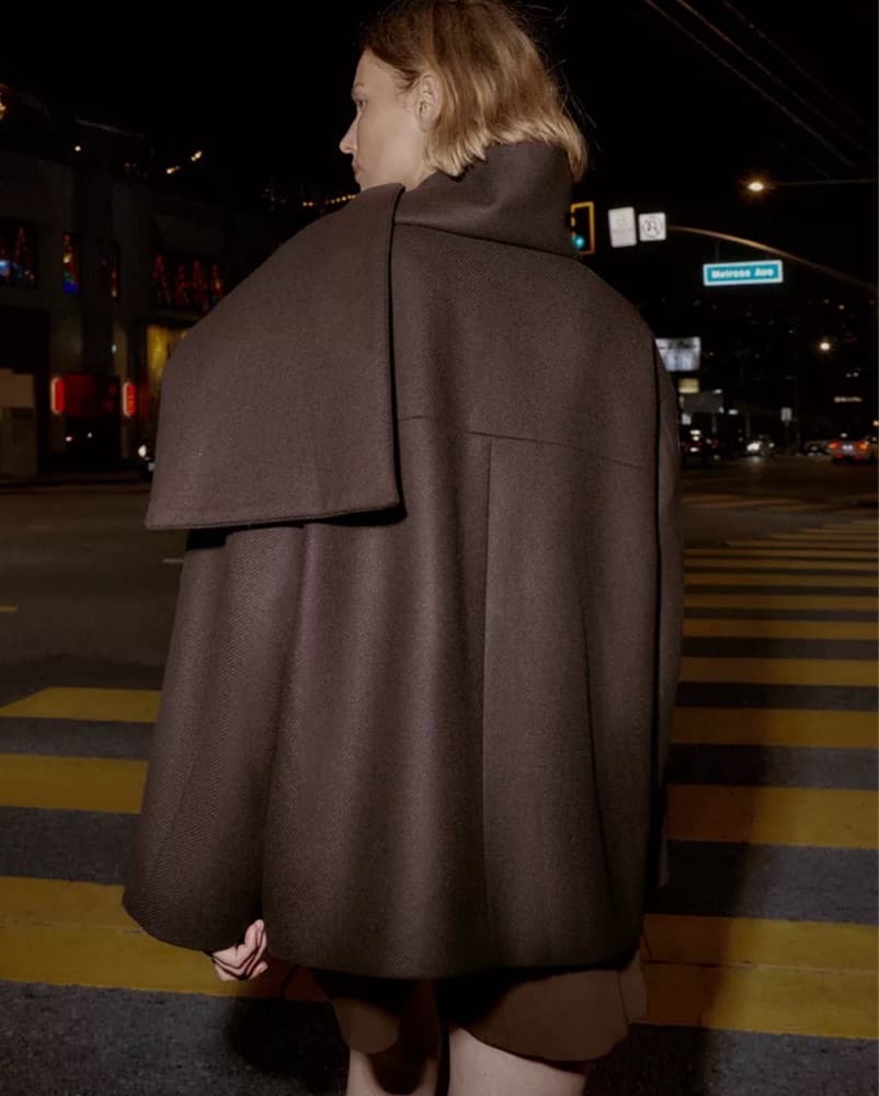 Wool Blend Scarf Coat - Image 2