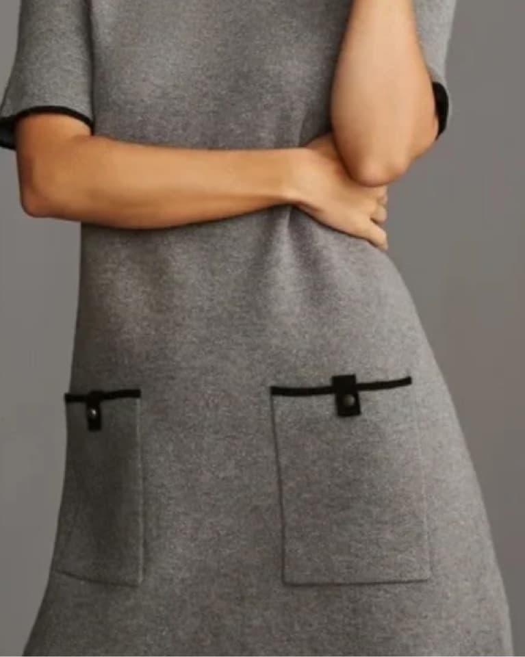 Maeve Anthropologie Grey Sweater Dress - Image 2