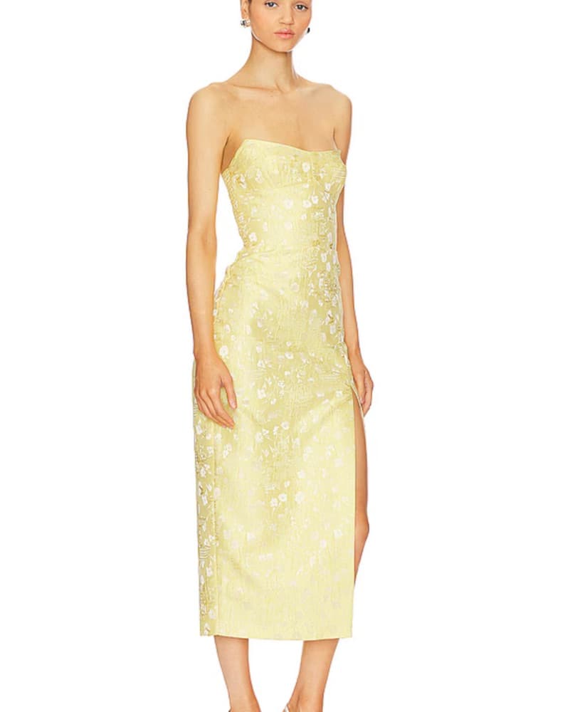 Yellow Midi Cocktail Dress - Image 2