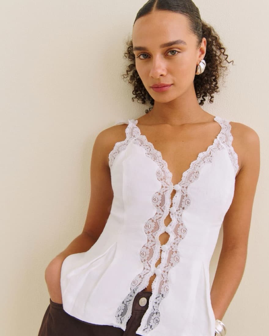 Reformation Josefina Linen Top - Image 3