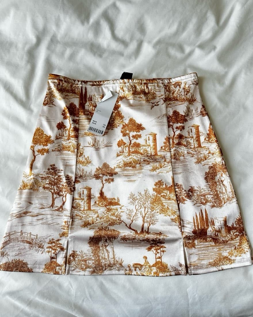 Toile Style Silk Mini Skirt - Image 1