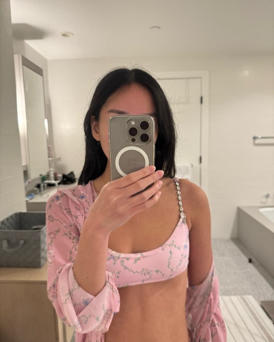 Frankies Bikinis Pink Top + Bikini - Image 2