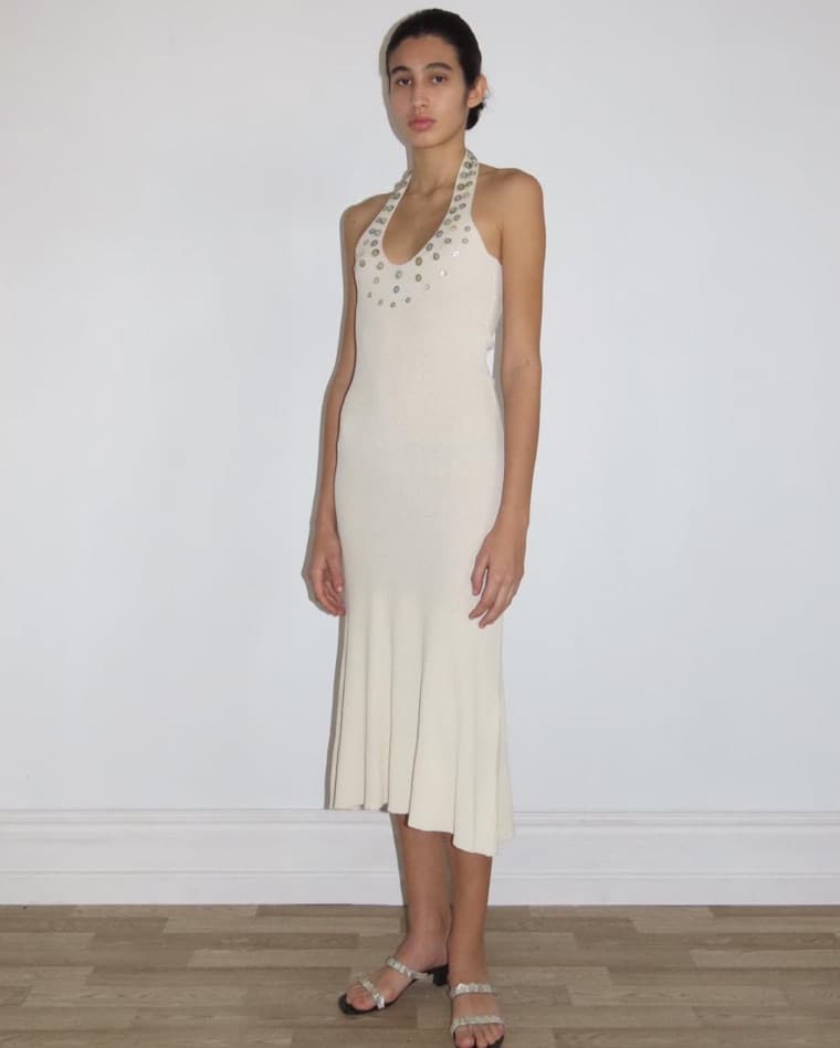 Paloma Wool Beige Tulip Midi Dress - Image 2