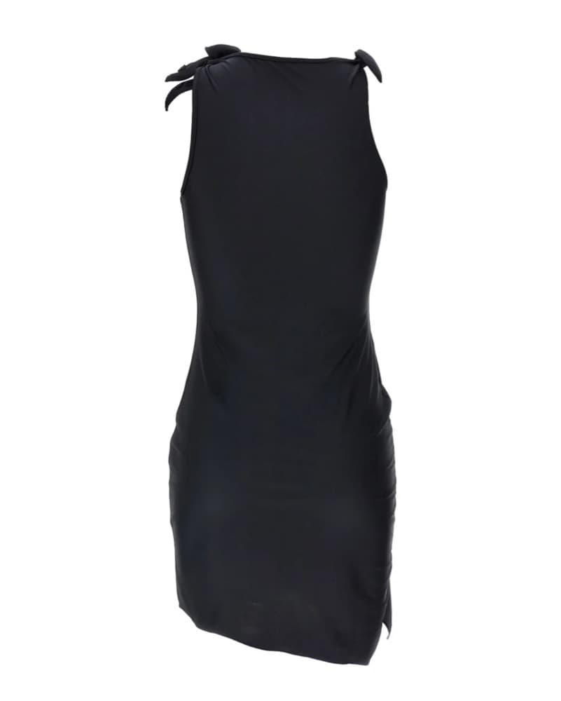 Coperni Black Mini Dress With Flowers - Image 3
