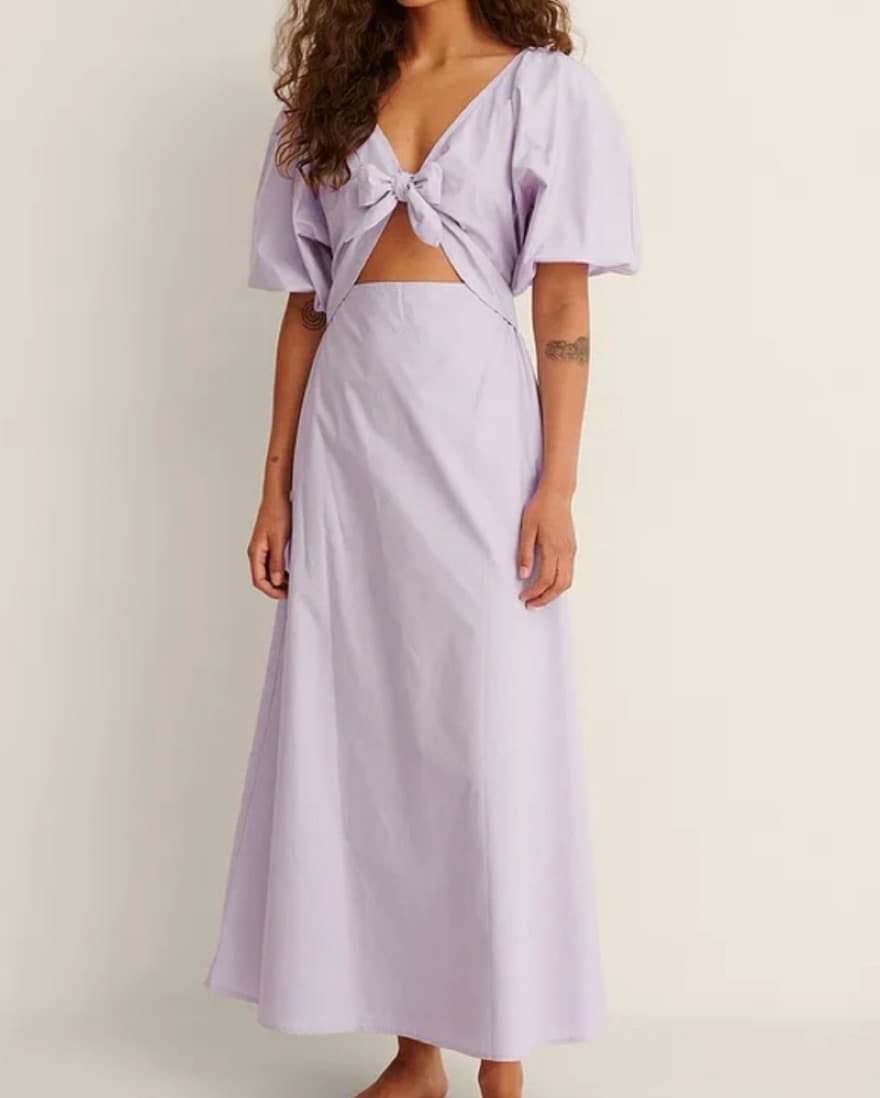NA KD Organic Tie Front Cotton Maxi - Image 1