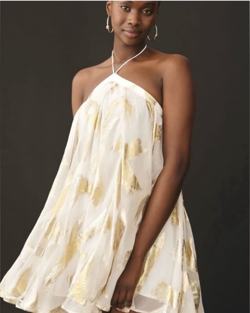 Anthropologie Metallic Mini Dress - Image 1