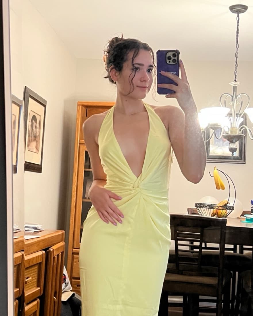 Maxi Yellow Silk Dress - Image 2