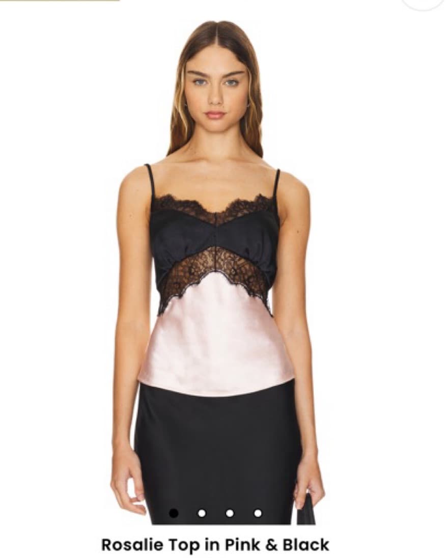 LPA Rosalie Top In Pink And Black - Image 2