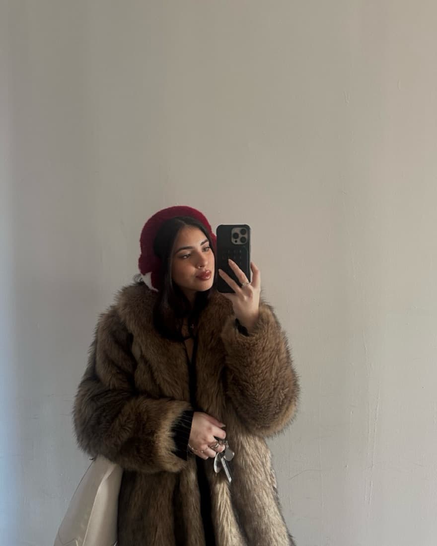 Brown Shag Faux Fur Coat - Image 4