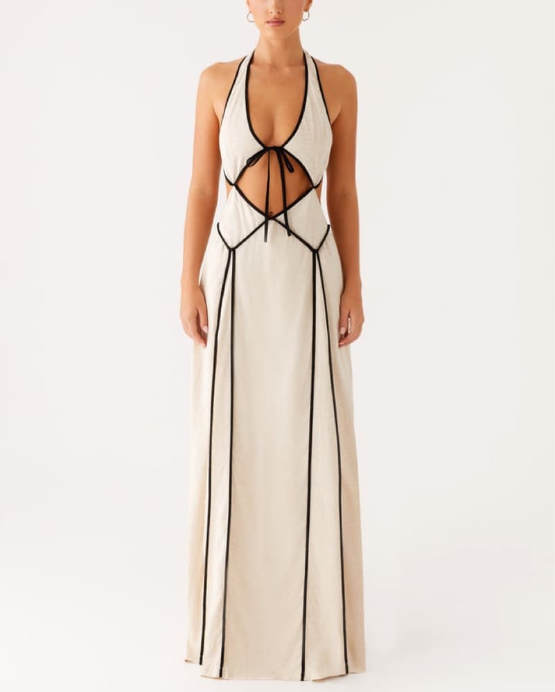 Elegant Halter Neck Maxi Dress - Image 1