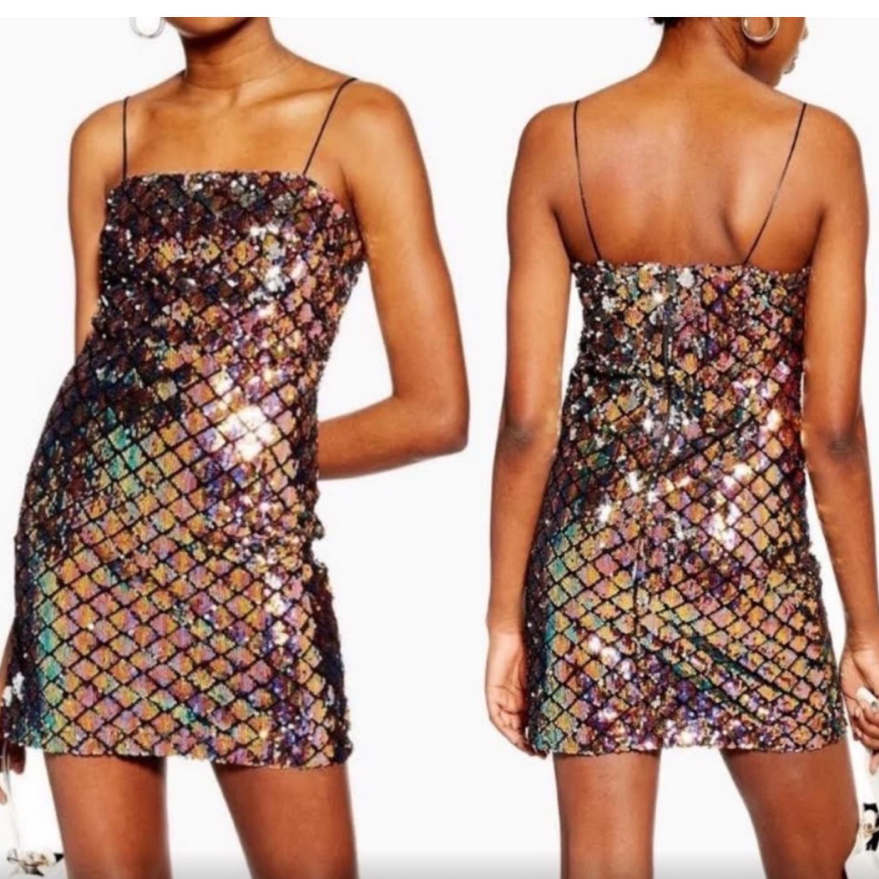 Topshop Multi Sequin Dress - Image 1