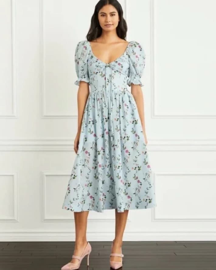 Whimsical Floral Midi Dress - Image 1