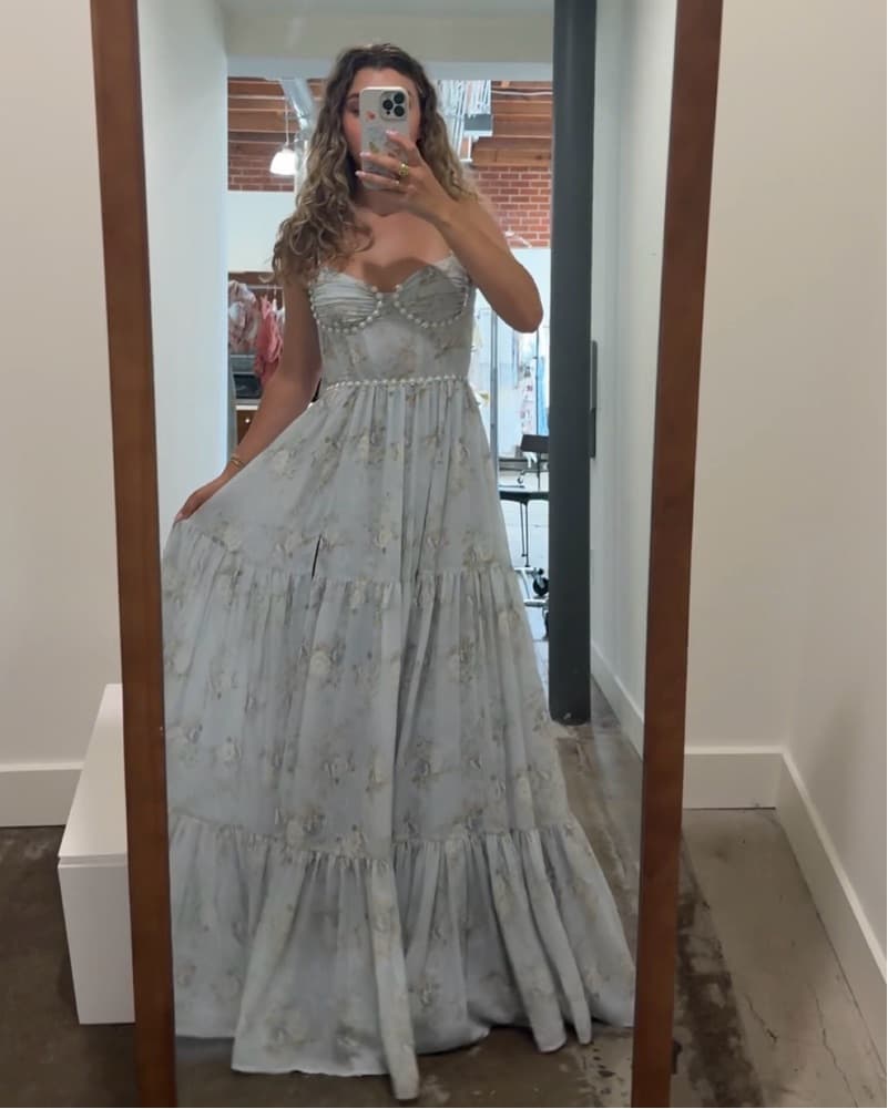 V Chapman Baby Blue Floral Maxi Dress - Image 2