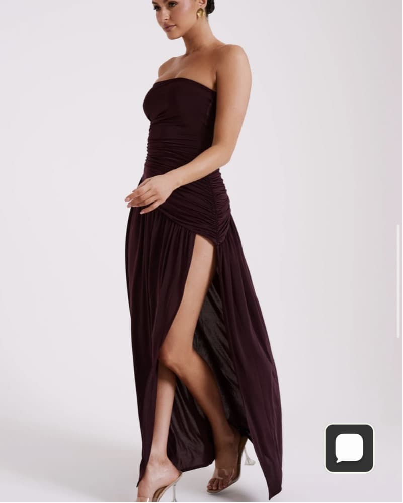 Meshki Maxi Dress in Plum Burgundy - Image 2