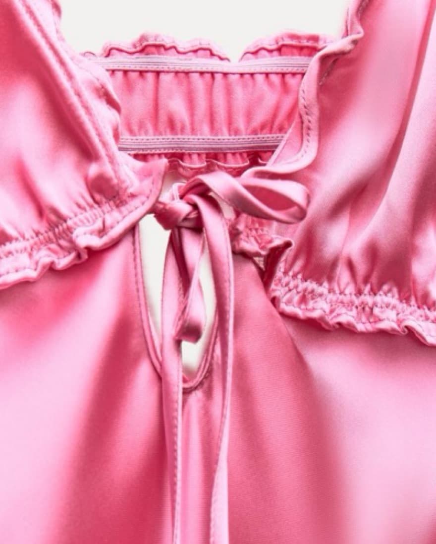 Ruffled Satin Effect Midi Dress - Image 4