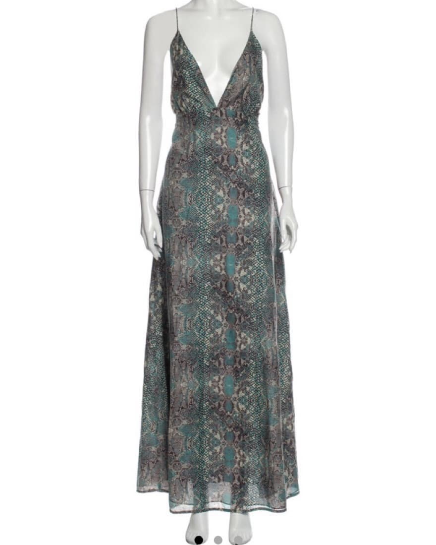 Zimmermann Printed Gown Blue Grey Small - Image 1
