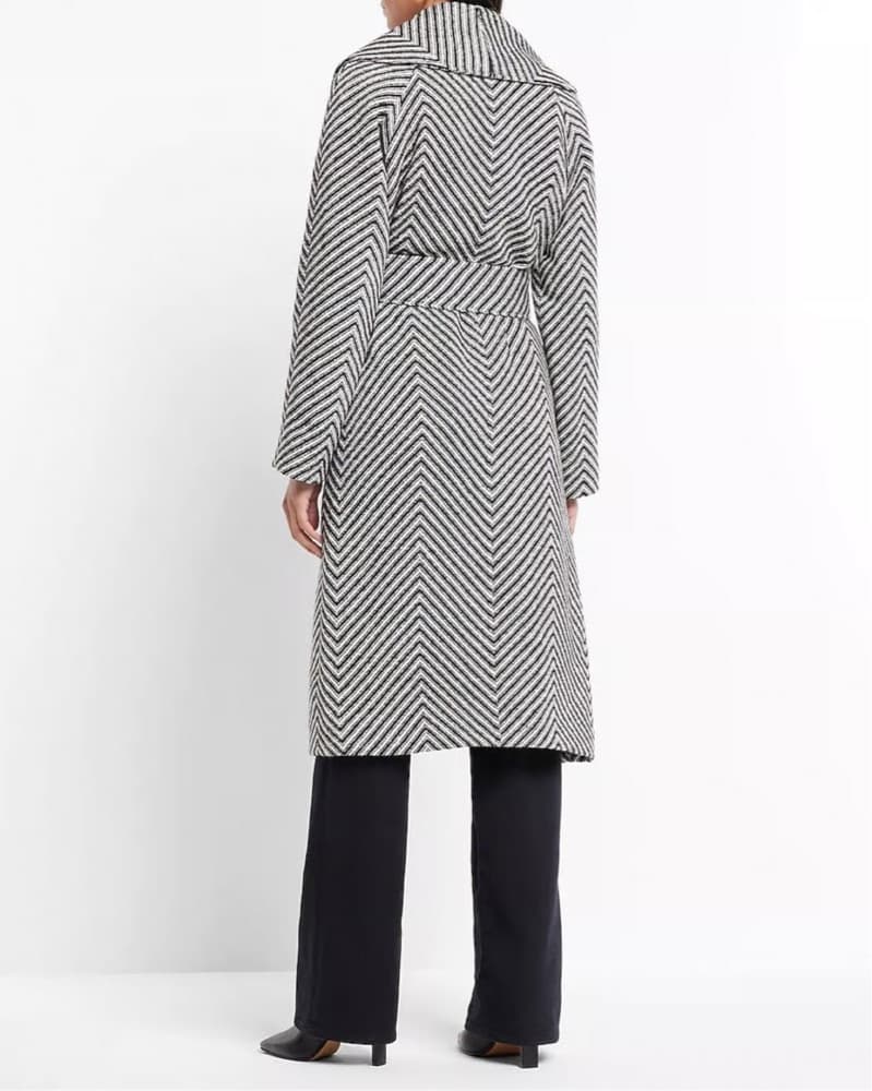 EXPRESS CHEVRON WOOL WRAP COAT - Image 3